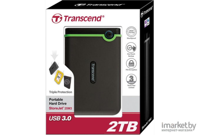 Внешний жесткий диск Transcend StoreJet 25M3 Slim 2TB TS2TSJ25M3S