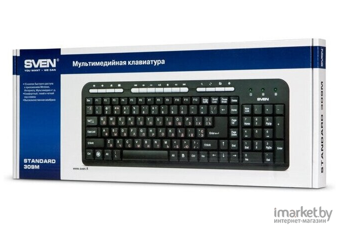 Клавиатура Sven Standard 309M USB чёрная