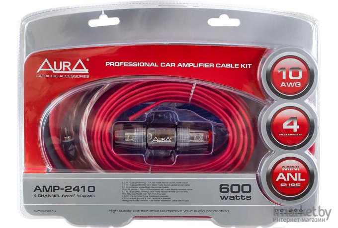 Комплект проводов для автоакустики AURA AMP-2410