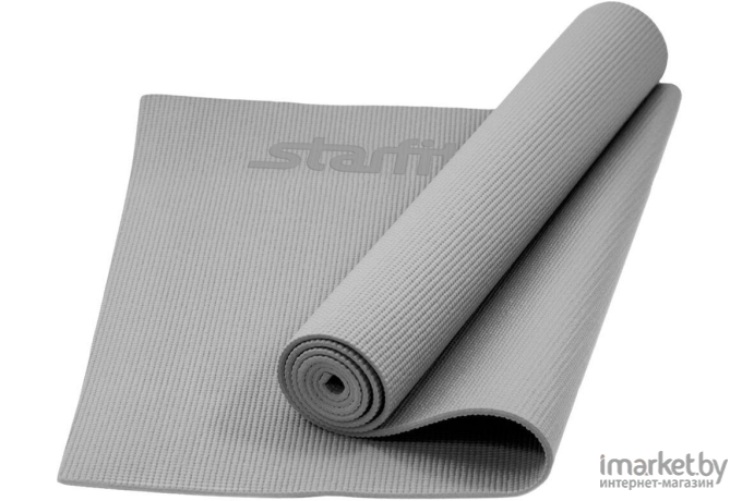 Коврик для йоги и фитнеса Starfit FM-101 PVC 173x61x1.0см серый