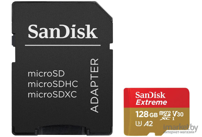 Карта памяти SanDisk Extreme SDSQXA1-128G-GN6AA 128GB (с адаптером)