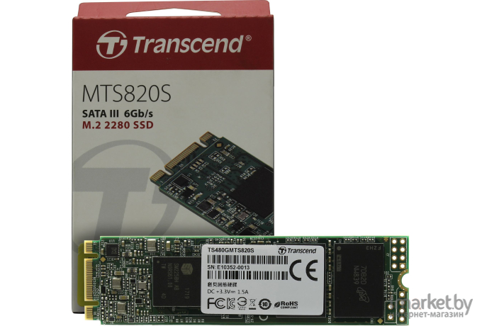 SSD диск Transcend MTS820 M.2 SATAIII 480GB (TS480GMTS820S)