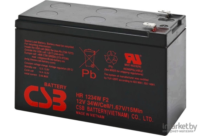 Аккумулятор для ИБП CSB HR1234W F2 (12В/9 А ч)