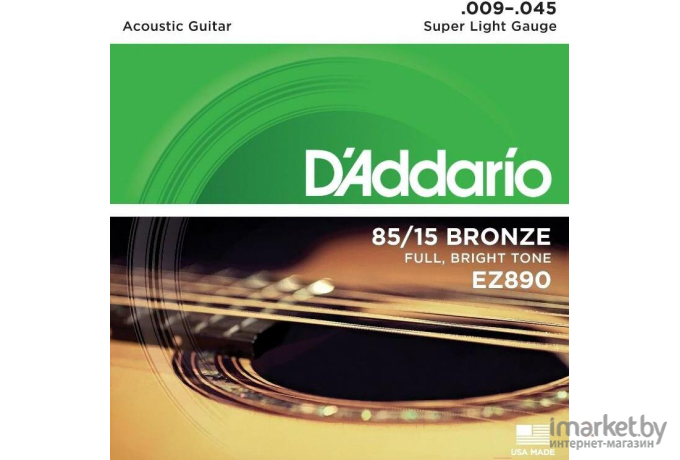 Струны для акустической гитары DAddario EZ890 Super Light 9-45
