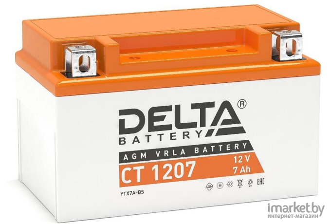 Мотоциклетный аккумулятор Delta СT 1207 12V-7Ah [CT 1207]