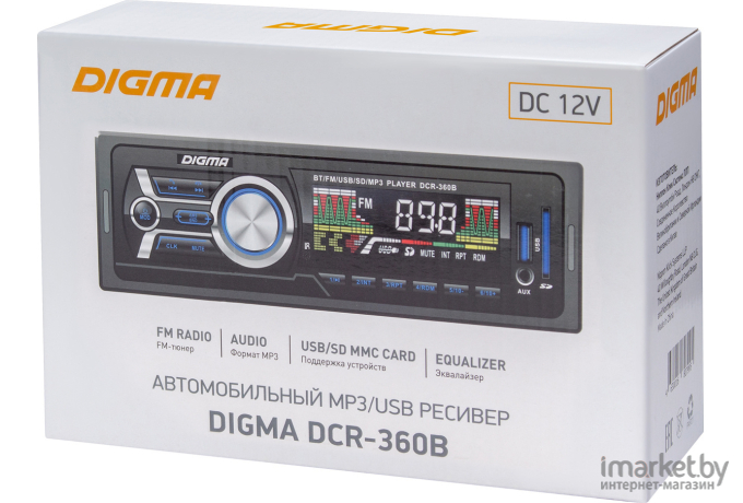 Автомагнитола Digma DCR-360B