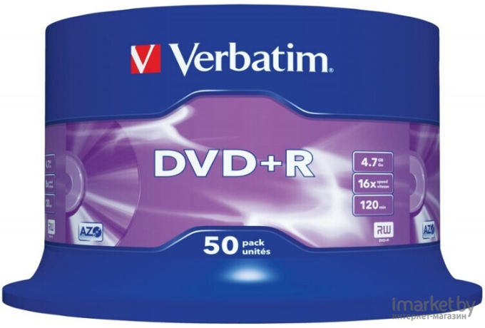 Оптический диск Verbatim DVD+R 4.7Gb 16x DLP Matt Silver 50шт CakeBox [43550]