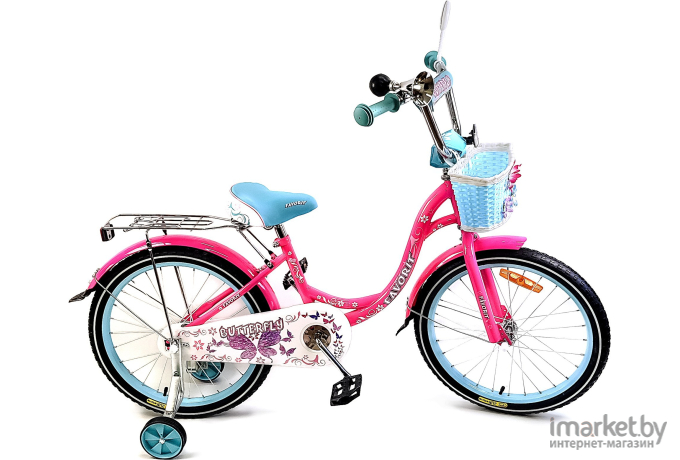 Велосипед детский Favorit Butterfly 18 2020 розовый/бирюзовый [BUT-18BL]