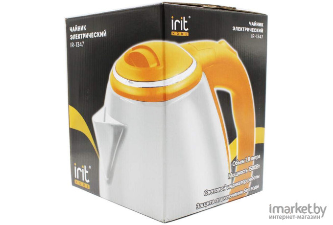 Электрочайник IRIT IR-1347 нержавеющая сталь/оранжевый