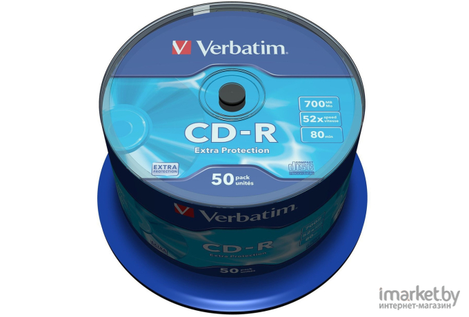 Оптический диск Verbatim CD-R 700Mb Extra Protection DL 52x 50 шт. CakeBox [43351]