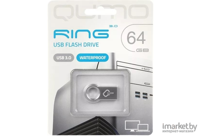 Usb flash QUMO 64GB Ring 3.0 QM64GUD3-Ring металлик [23864]