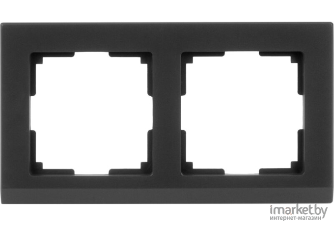 Рамка для выключателя и розетки Werkel Stark 2 поста WL04-Frame-02-black черный [a029215]