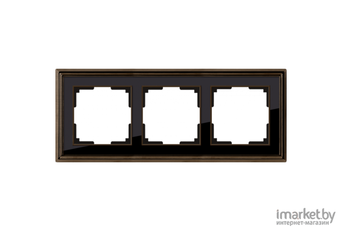 Рамка для выключателя и розетки Werkel Palacio 3 поста WL17-Frame-03 бронза/черный [a037689]