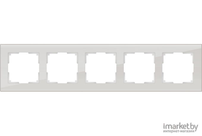 Рамка для выключателя и розетки Werkel Favorit 5 постов WL01-Frame-05 дымчатый/стекло [a030789]