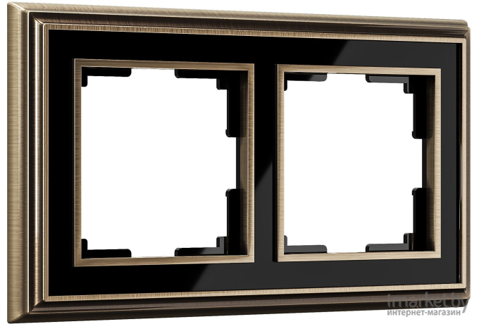 Рамка для выключателя и розетки Werkel Palacio 2 поста WL17-Frame-02 бронза/черный [a037688]