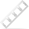 Рамка для выключателя и розетки Universal Бриллиант 4 поста горизонтальная белый [7947502]