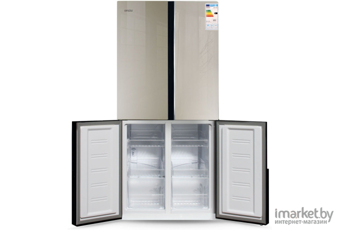 Холодильник Ginzzu NFK-500 Gold glass