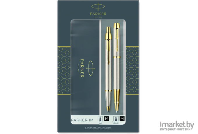 Ручка-роллер Parker IM Core TK223 Brushed Metal GT набор [2093217]