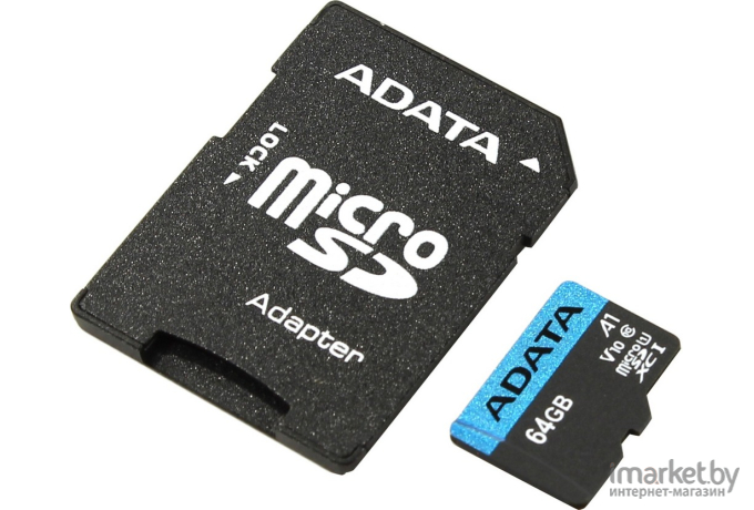 Карта памяти A-Data MICRO SDXC 64GB CLASS10 [AUSDX64GUICL10A1-RA1]