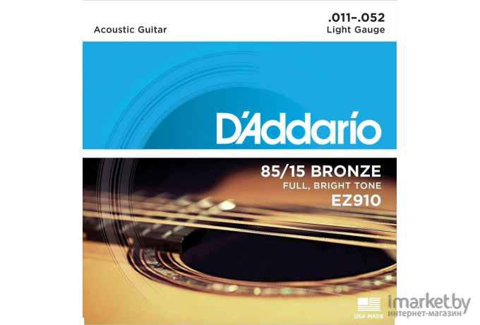 Струны для акустической гитары DAddario EZ910 Light 11-52