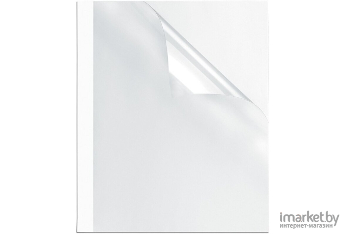 Обложка для переплета Fellowes A4 3 мм 100 шт вверх - ПВХ низ - глянцевый картон прозрачный/белый [FS-53152]