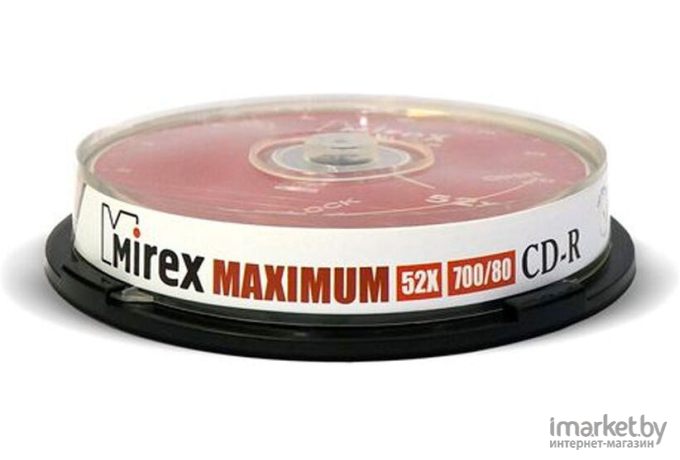 Оптический диск Mirex CD-R 700 Mb 52х Maximum Cake Box 10 [201267]