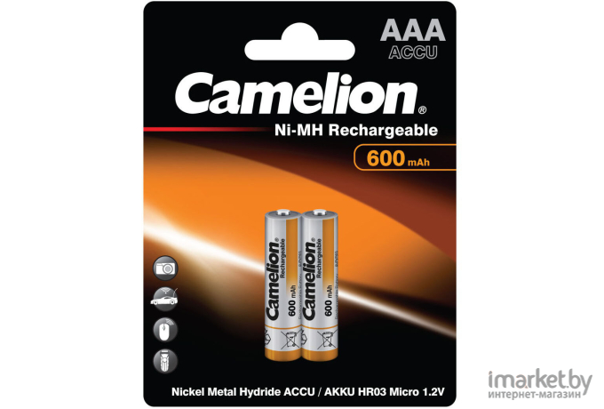Аккумуляторная батарейка Camelion NH-AAA600BP2