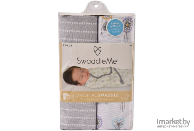 Конверт детский Summer Infant SwaddleMe Organic S/M 2 шт ловец снов/сиреневый/серый