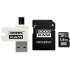 Карта памяти GOODRAM 128GB microSD Class 10 UHS I 3 in1 memory set: SD adapter + USB cardreader [M1A4-1280R12]