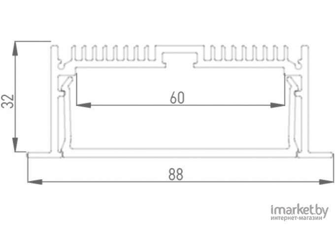 Профиль для светодиодных лент DesignLed Встраиваемый алюминиевый LE.8832