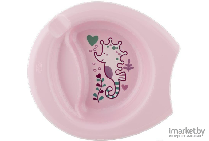 Тарелка Chicco Easy Feeding с разделителями розовый [340624045]