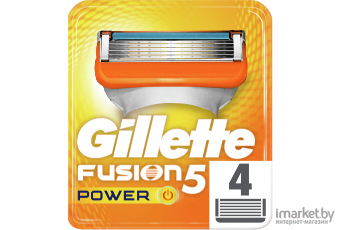 Бритвенный станок, лезвие Gillette Fusion Power 4шт