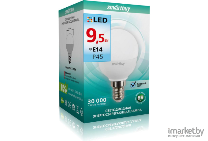 Светодиодная лампа SmartBuy SBL-P45-9_5-40K-E14