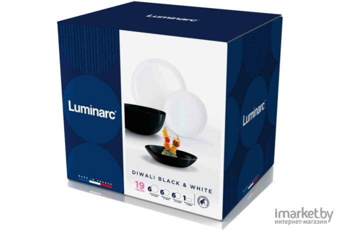 Набор тарелок Luminarc Diwali Black White [P4360]
