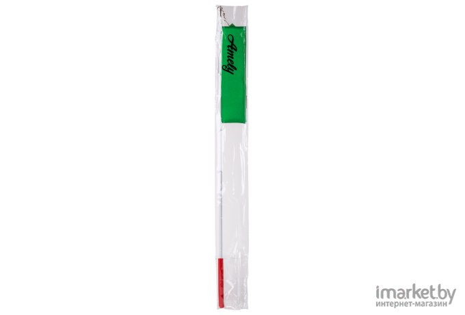 Лента для гимнастики Amely AGR-201 6м с палочкой 56 см зеленый