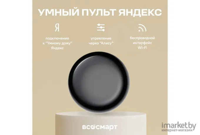 Пульт ДУ для умного дома Яндекс YNDX-0006 черный [YNDX-0006B]