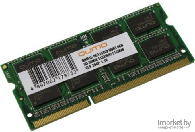 Оперативная память QUMO DDR3 SODIMM 8GB [QUM3S-8G1333C9(R)]