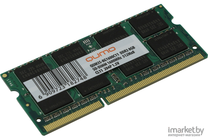 Оперативная память QUMO DDR3 SODIMM 8GB [QUM3S-8G1600C11R]