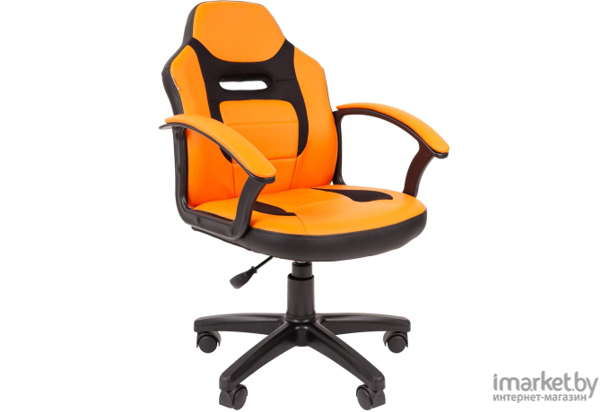 Офисное кресло CHAIRMAN Kids 110 экопремиум черный/оранжевый
