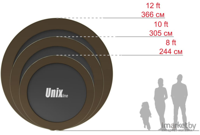 Батут Unix line  12 ft inside black/brown [TRUBB12IN]