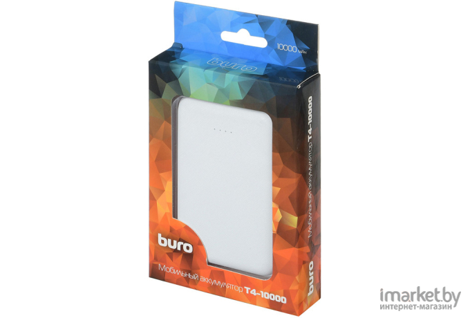 Портативное зарядное устройство Buro T4-10000 белый [T4-10000-WT]