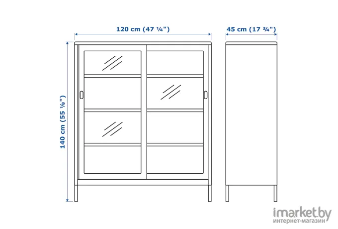 Шкаф-витрина Ikea Идосен [204.963.87]