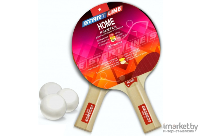 Набор для настольного тенниса Start Line Home 1 2 ракетки + 3 мяча + сетка + крепеж [711786]