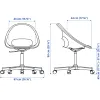Офисное кресло Ikea Лобергет/Мальскэр белый/черный [894.885.73]
