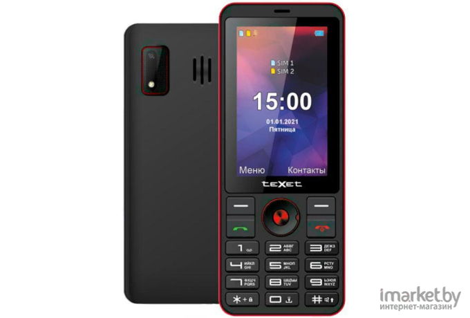 Мобильный телефон TeXet TM-321 черный/красный (127040)