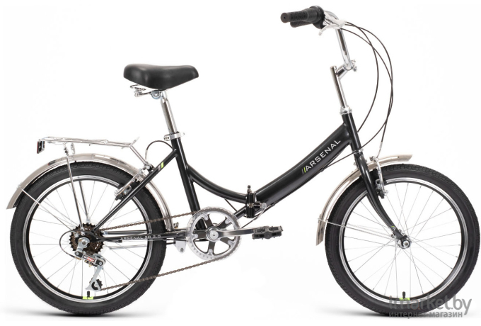 Велосипед Forward Arsenal 20 2.0 2022 14 черный/зеленый [RBK22FW20533]