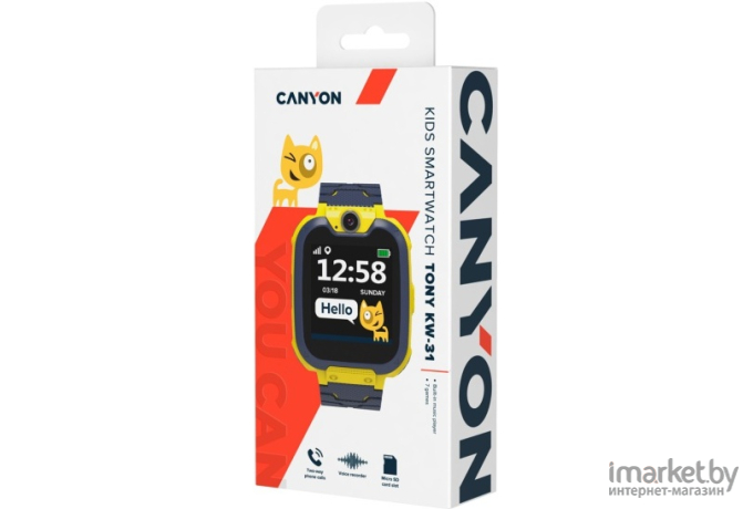 Умные часы Canyon CNE-KW31YB (жёлтый-серый)