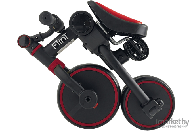 Беговел-велосипед Bubago Flint BG-FP-1 Black-Red с род.ручкой