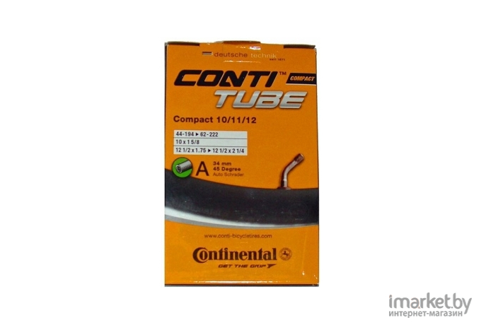 Велокамера Continental Compact, 10/11/12, 44-194 /62-222, A34 45 Deg, автониппель (01822110000)