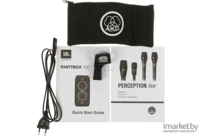 Колонка для вечеринок JBL PartyBox 100 + динамический микрофон AKG P3S